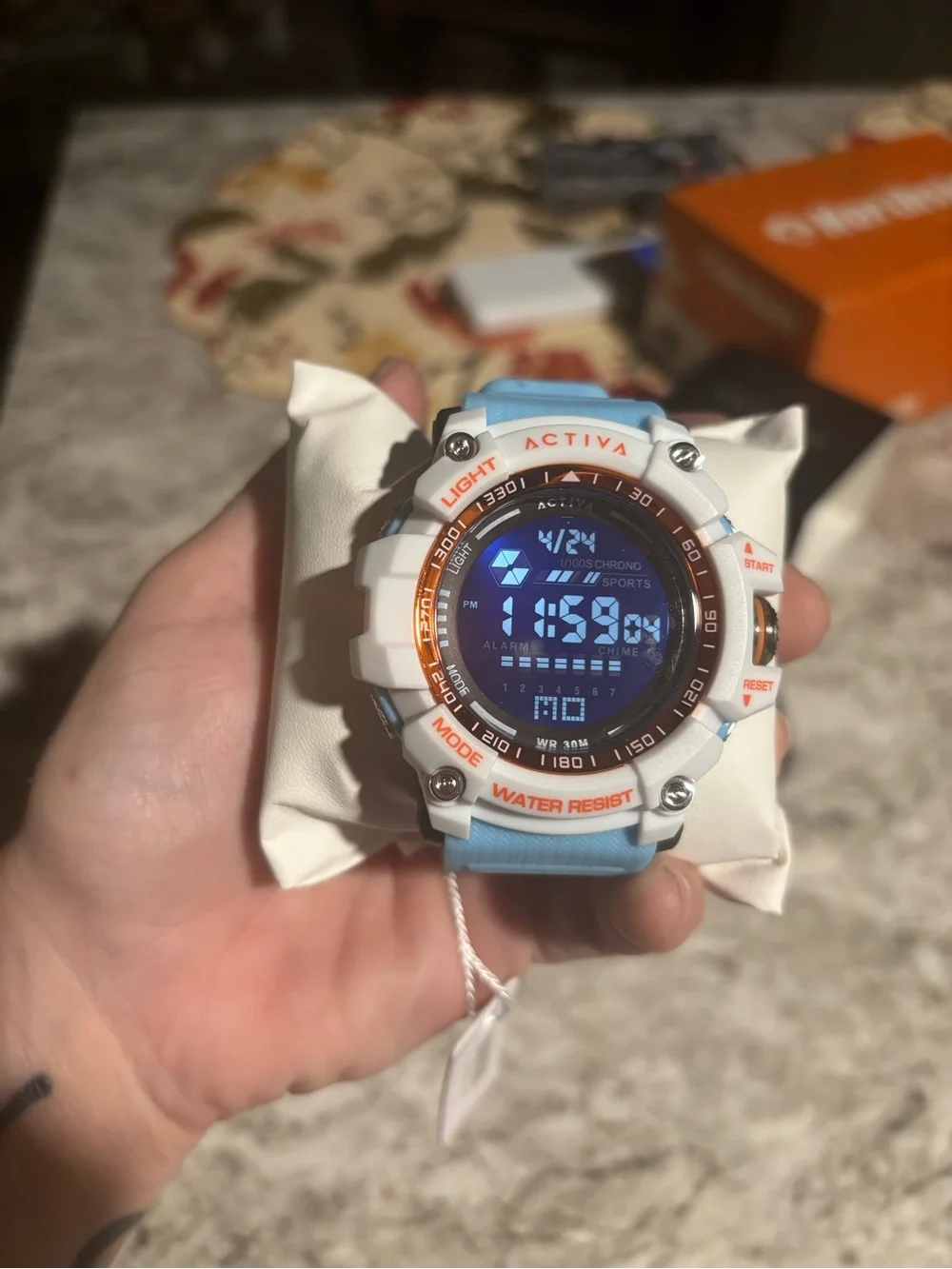 Activa X Invicta Digital Men's Watch - 56mm, Light Blue (ACW8020-008)